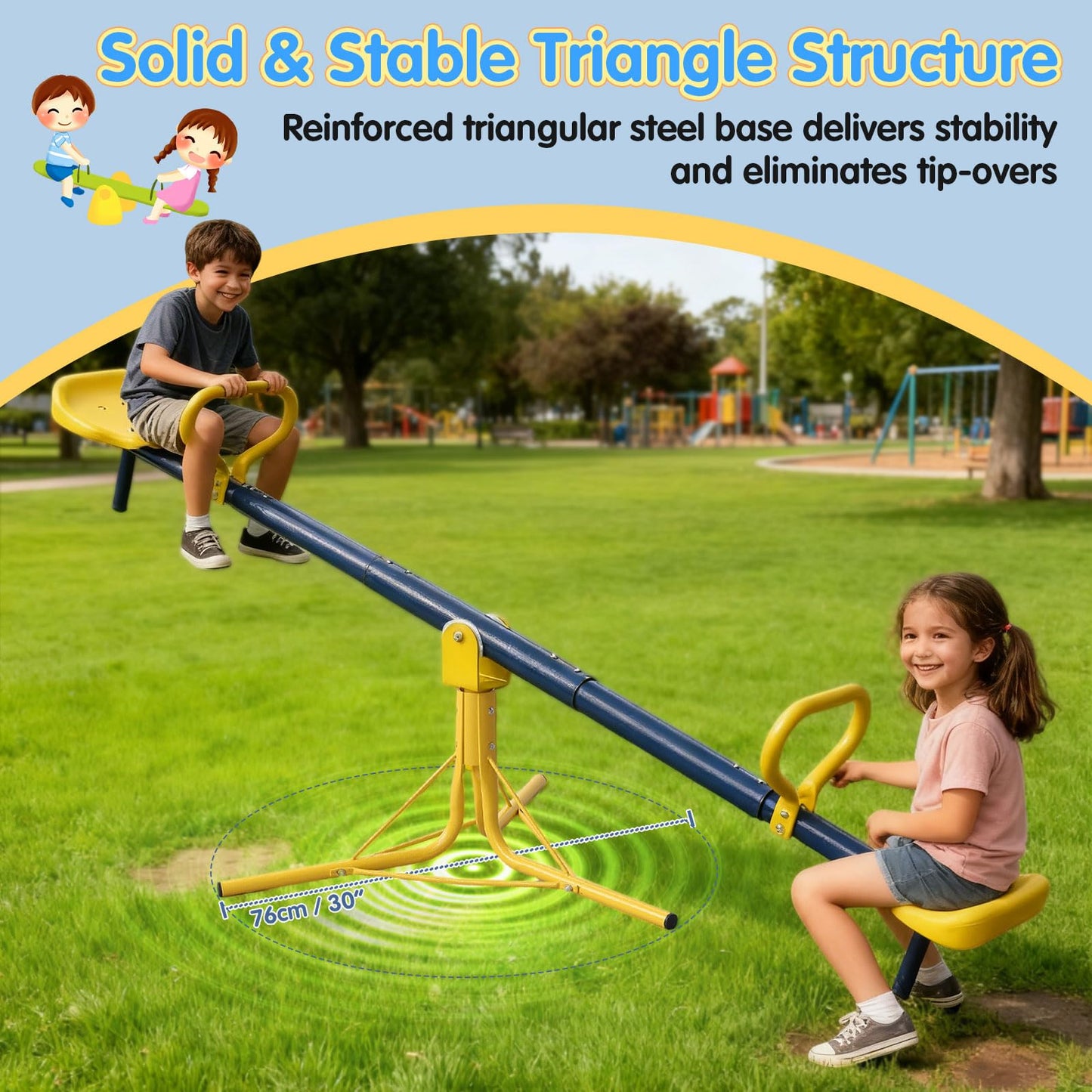 UIABOPZ Teeter Totter – 360° See Saw for Kids Aged 3-10