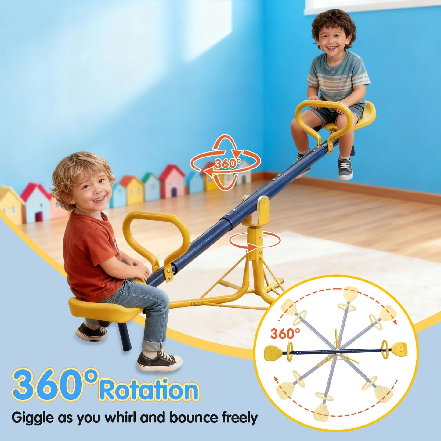 UIABOPZ Teeter Totter – 360° See Saw for Kids Aged 3-10