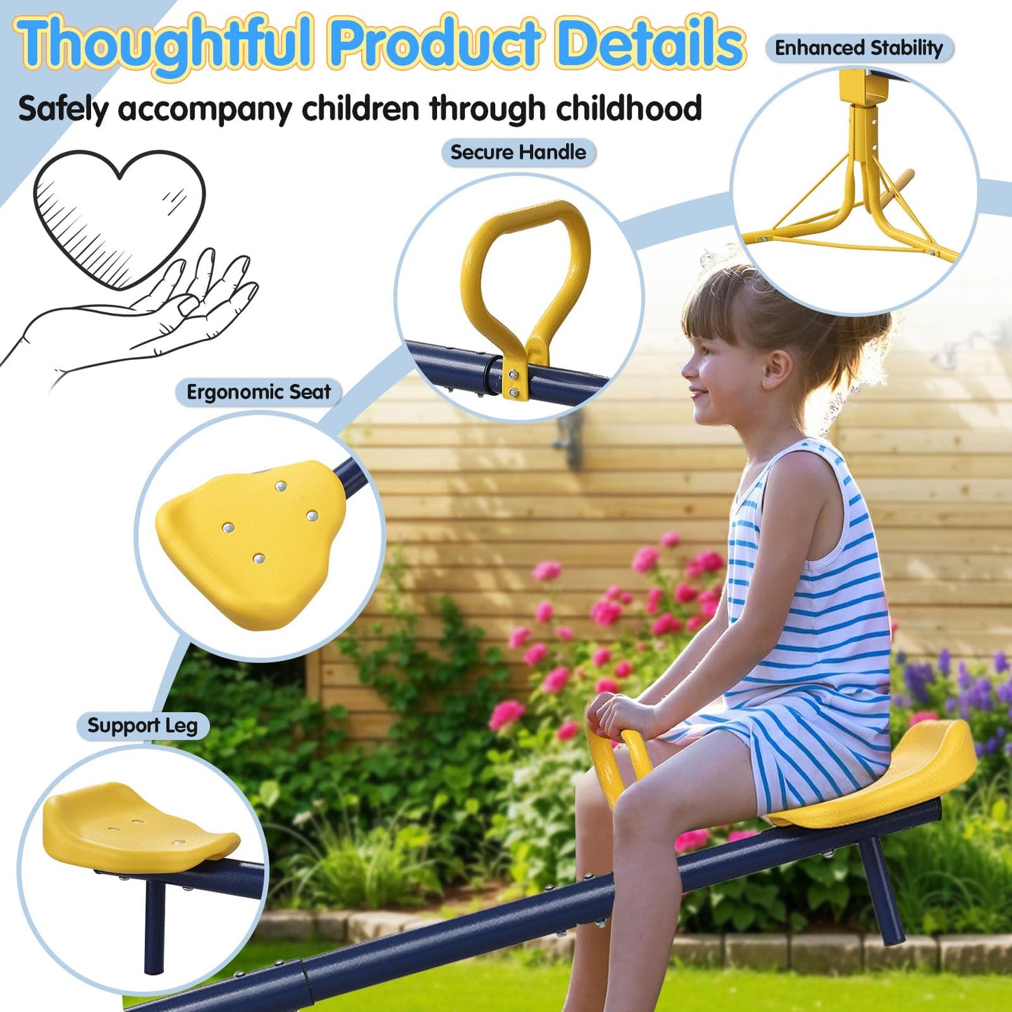 UIABOPZ Teeter Totter – 360° See Saw for Kids Aged 3-10