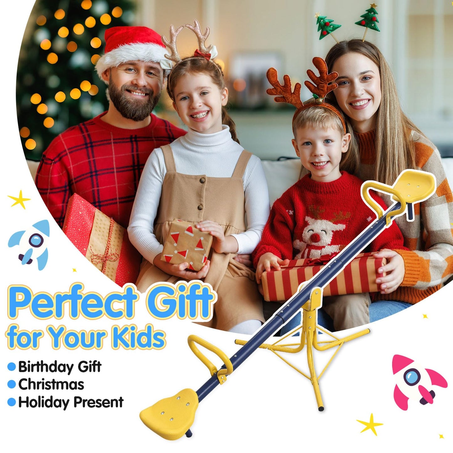 UIABOPZ Teeter Totter – 360° See Saw for Kids Aged 3-10