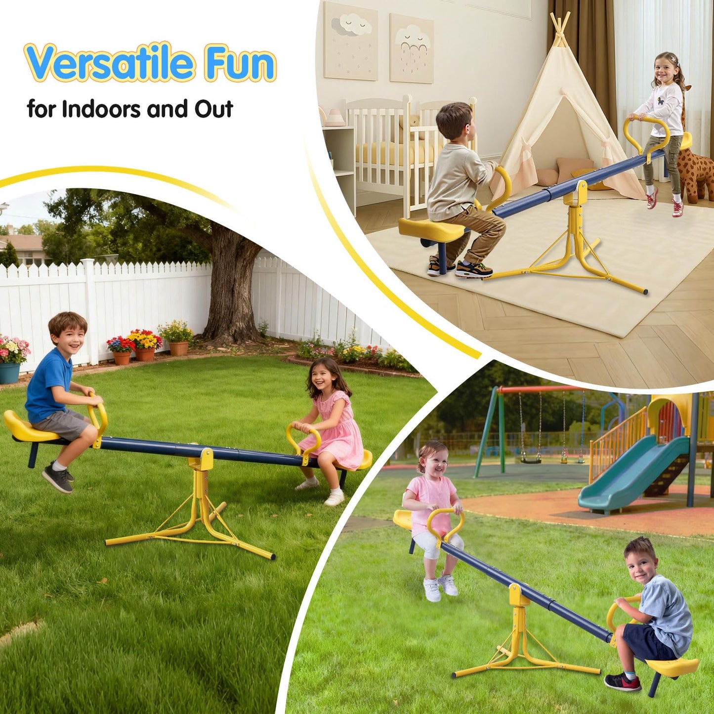 UIABOPZ Teeter Totter – 360° See Saw for Kids Aged 3-10