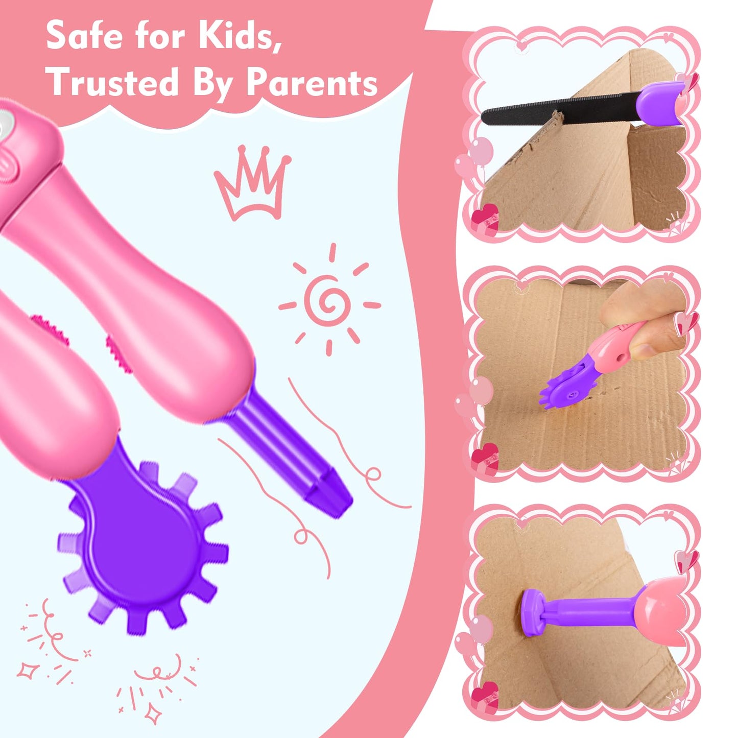 Uieeone Cardboard Cutter for Kids – 122 PCS Safe Cardboard Tools | Educational STEM Toys for Ages 5-9