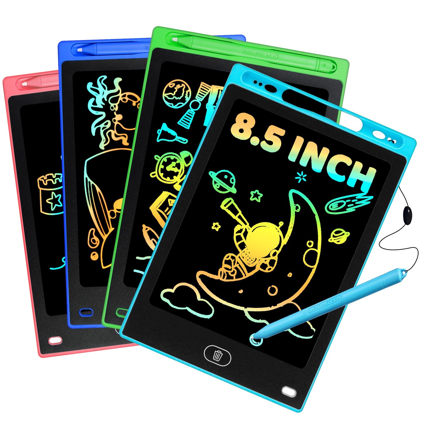 UIIOPJIOM 4-Pack 8.5-Inch LCD Writing Tablet for Kids | Doodle & Learn