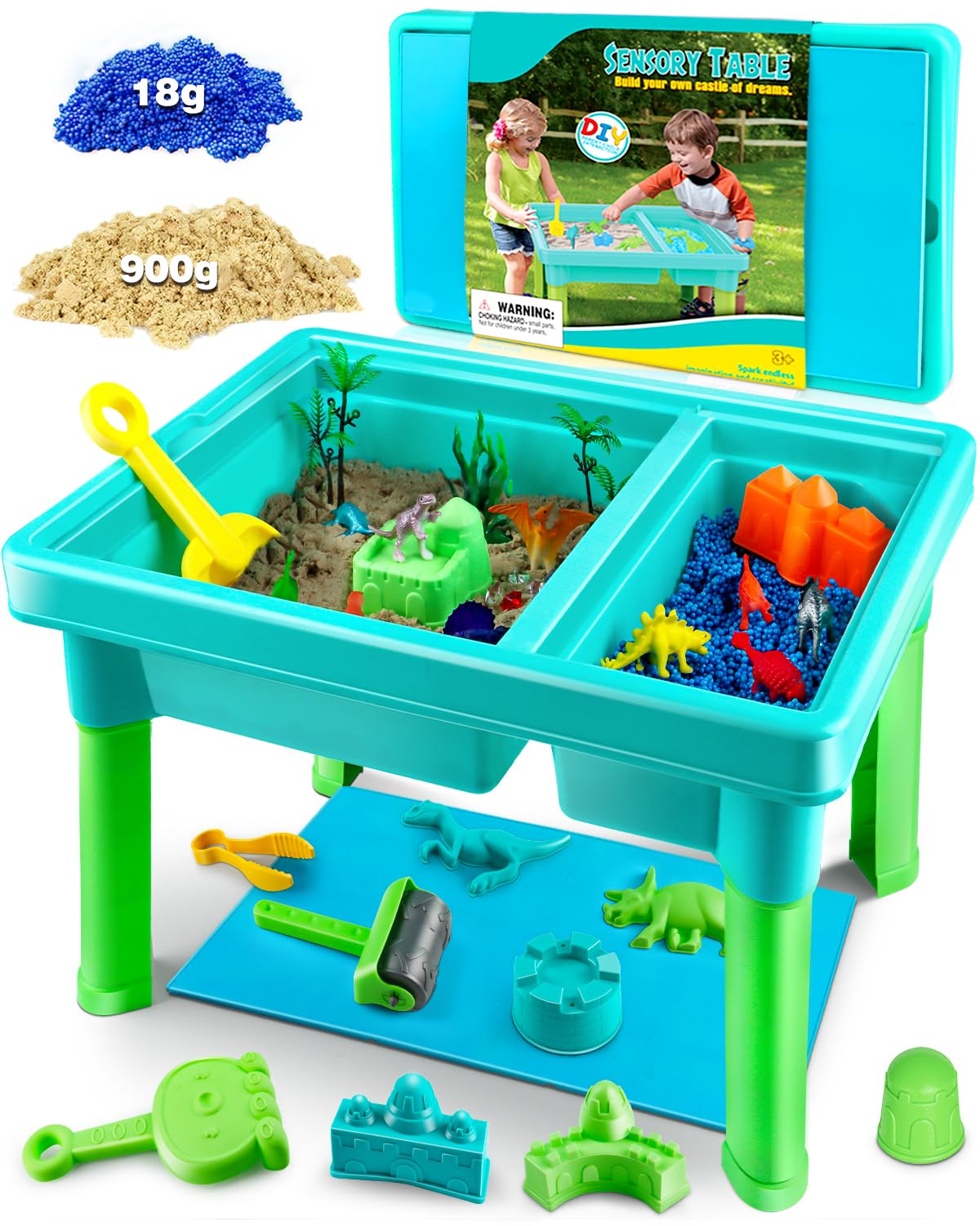 Uiopy Sandbox Kit Sand Table – Creative Sensory Play for Kids 3-5