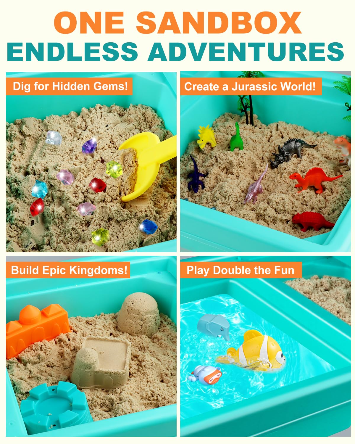Uiopy Sandbox Kit Sand Table – Creative Sensory Play for Kids 3-5