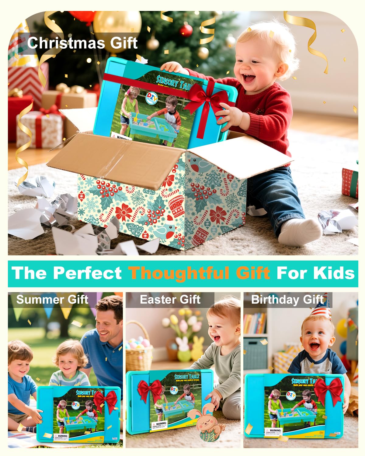 Uiopy Sandbox Kit Sand Table – Creative Sensory Play for Kids 3-5