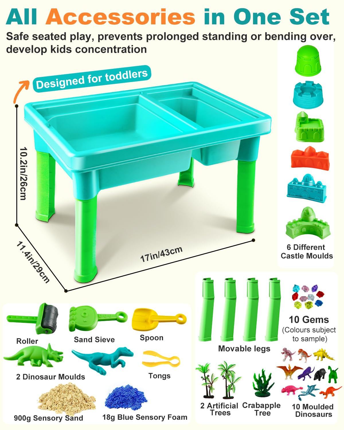 Uiopy Sandbox Kit Sand Table – Creative Sensory Play for Kids 3-5