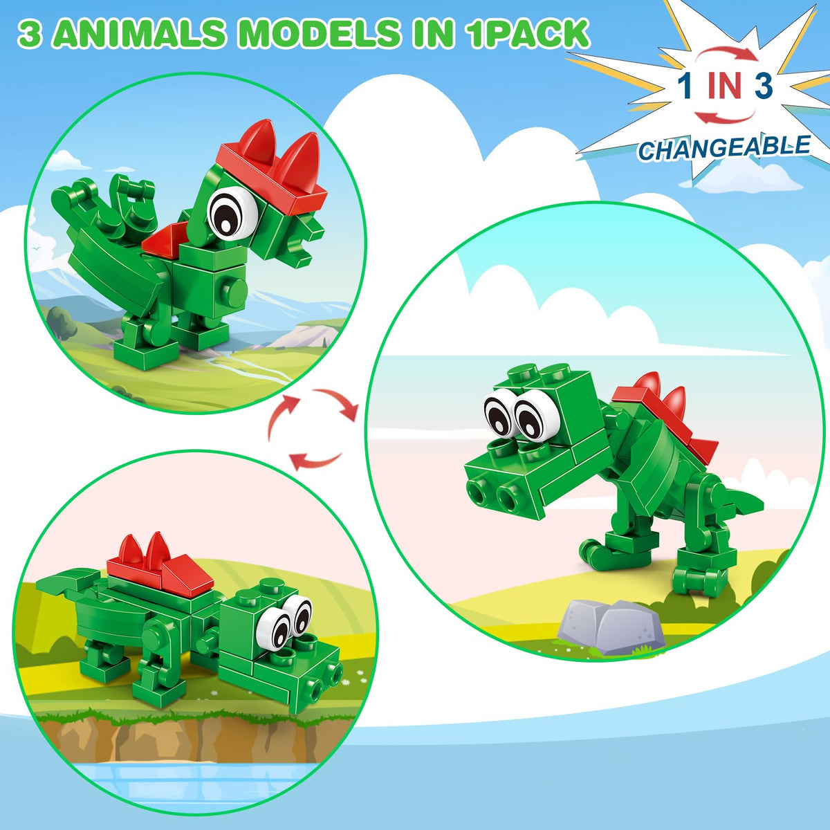 Uiqozok 24-Pack Kids Building Block Party Favors – 72 Animal Models (Ages 6+)