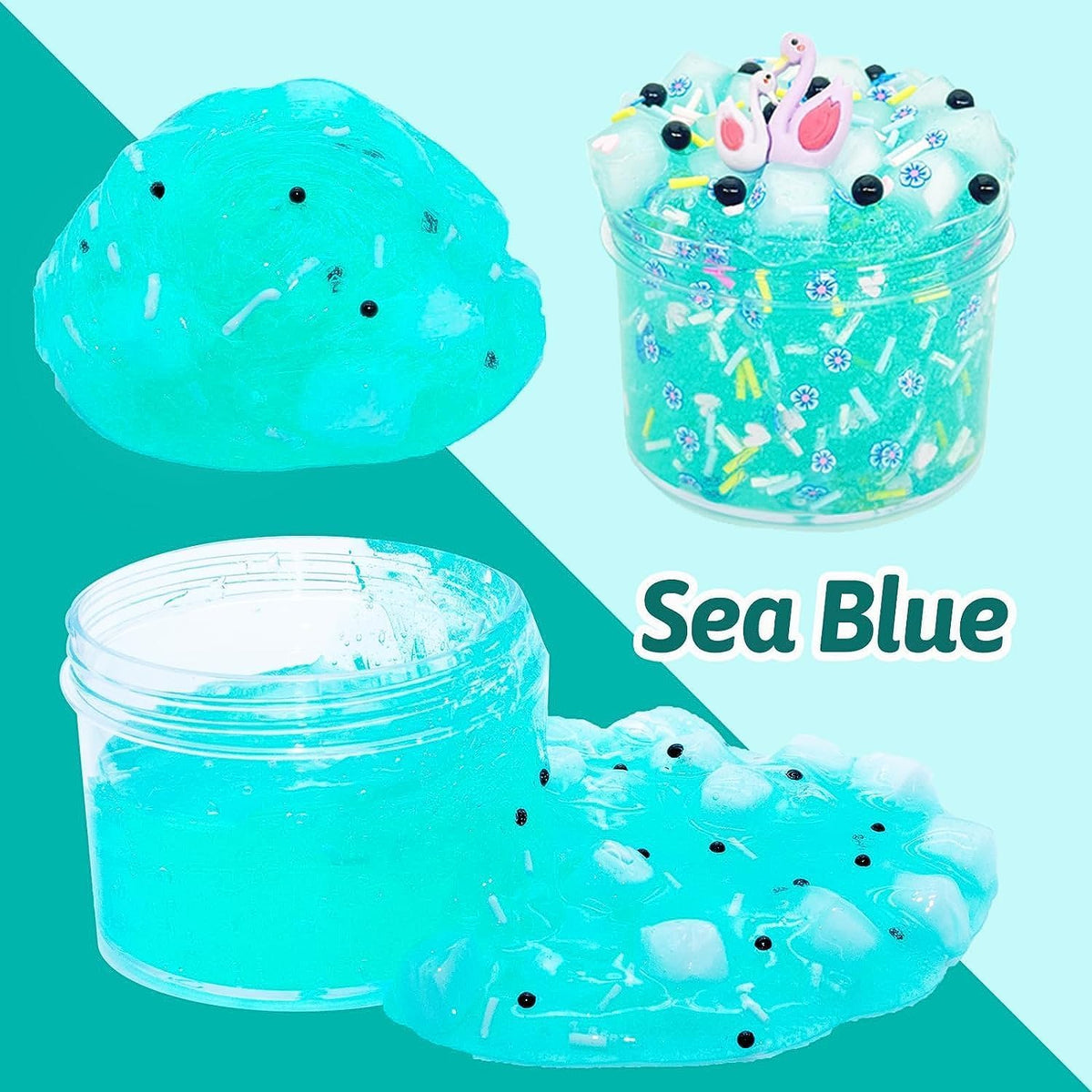UIVIEHIR Jelly Cube Clear Slime Kit – 8 Pack Crunchy Slime for Kids