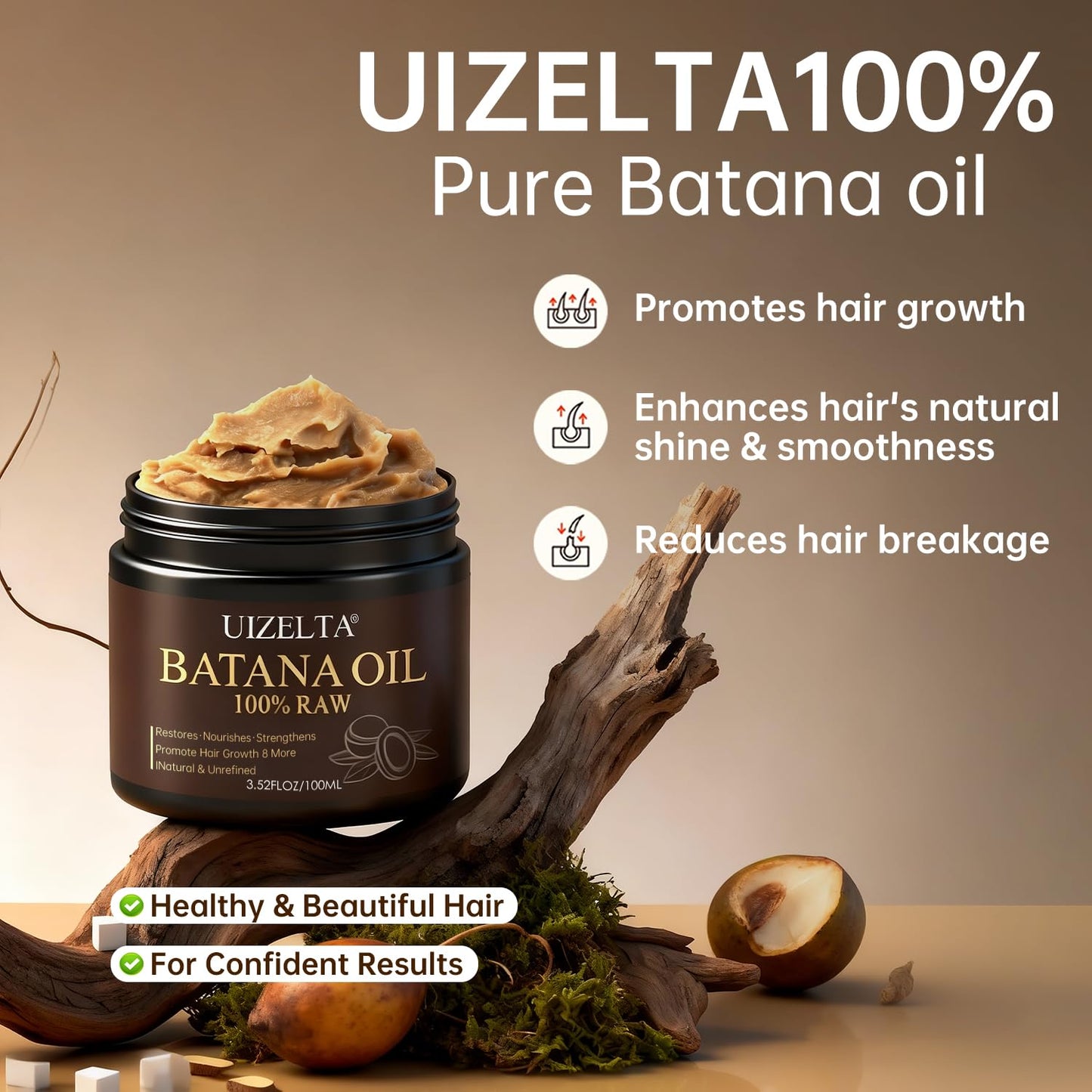 UIZELTA Batana Oil for Hair Growth – 100% Pure, Cold-Pressed, All Hair Types