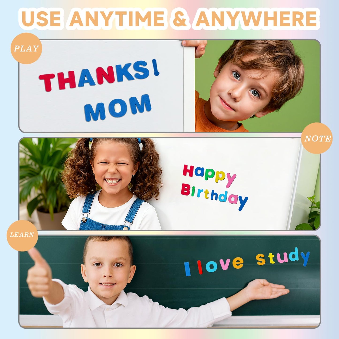 UJL Classroom Magnetic Alphabet Letters (238 Pcs) - Double-Sided Magnetic Board for Preschool & Toddler Learning