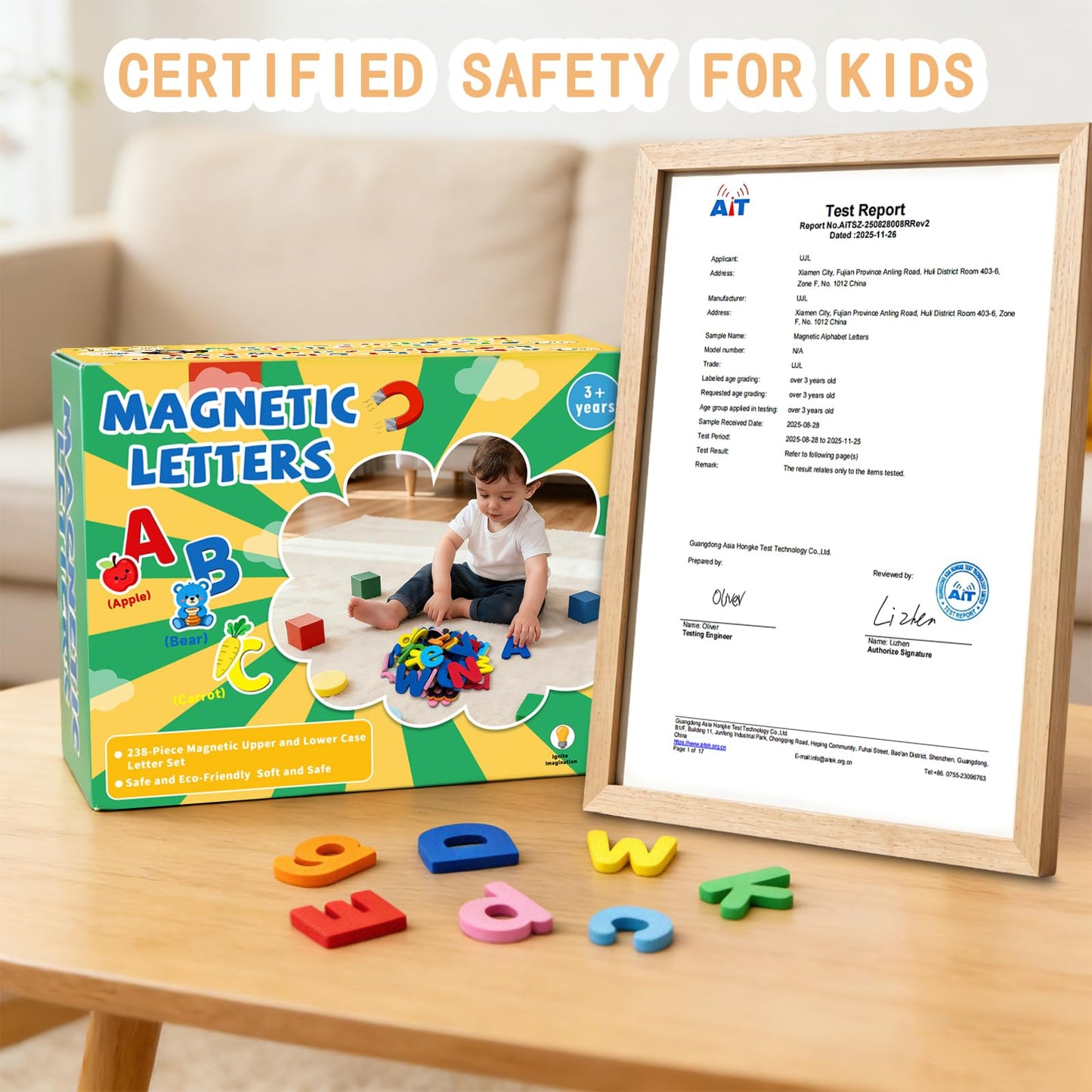 UJL Classroom Magnetic Alphabet Letters (238 Pcs) - Double-Sided Magnetic Board for Preschool & Toddler Learning