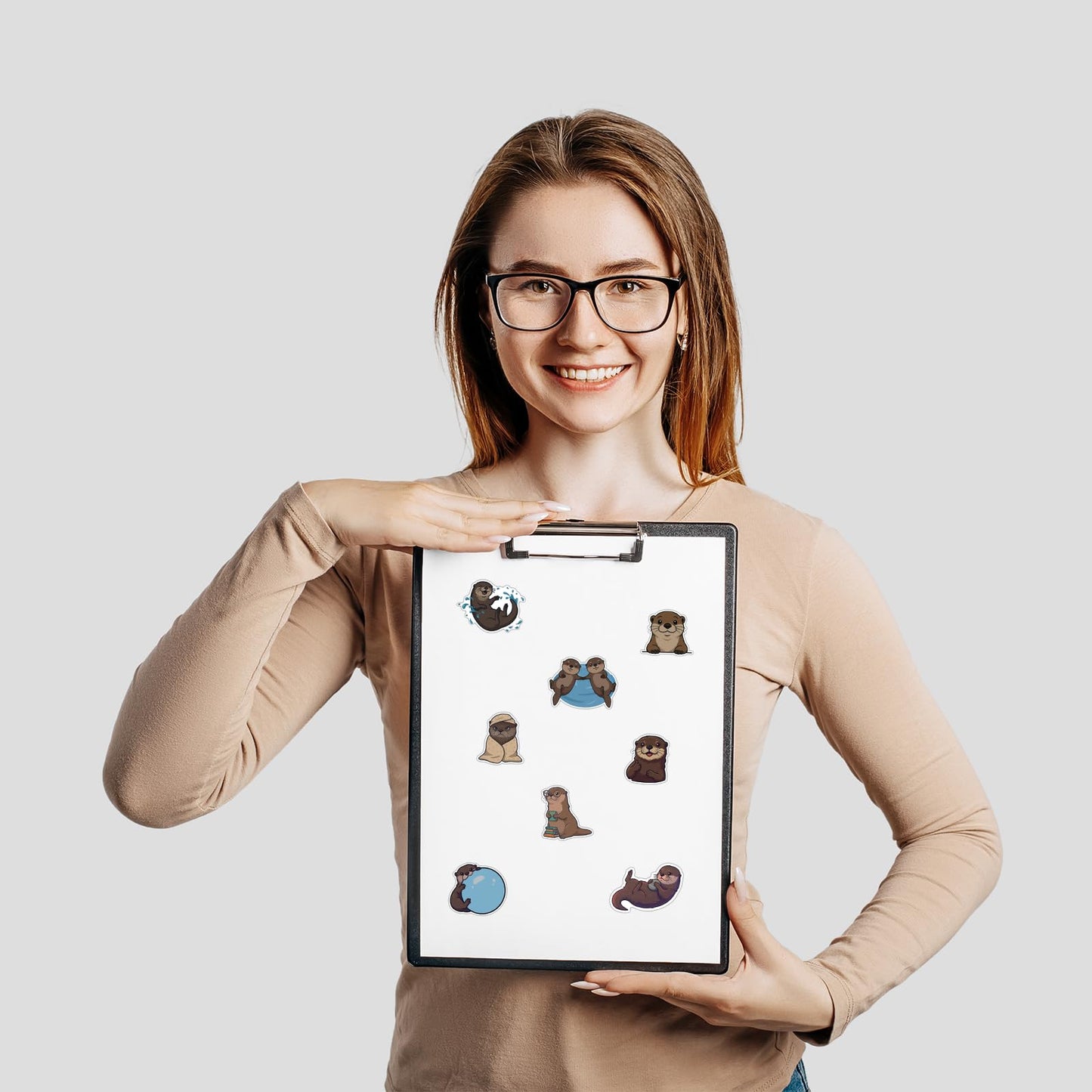 Ukudol 500 Pcs Cute Otter Sticker Roll – Waterproof Vinyl Decals for Laptops, Bottles, Luggage & More
