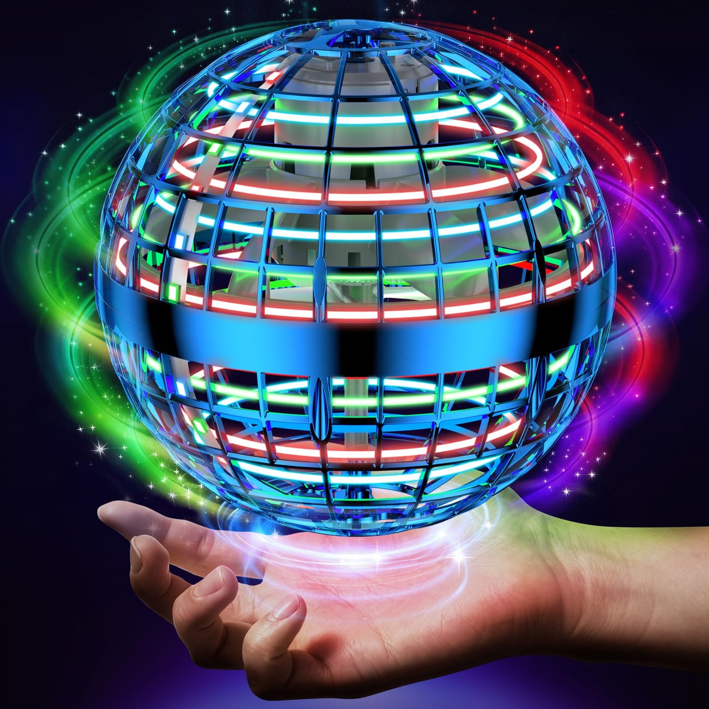 Uladis 2025 AI Flying Orb Ball – Galactic Hover Ball, Hand Drone Orbit, LED Fidget Toy