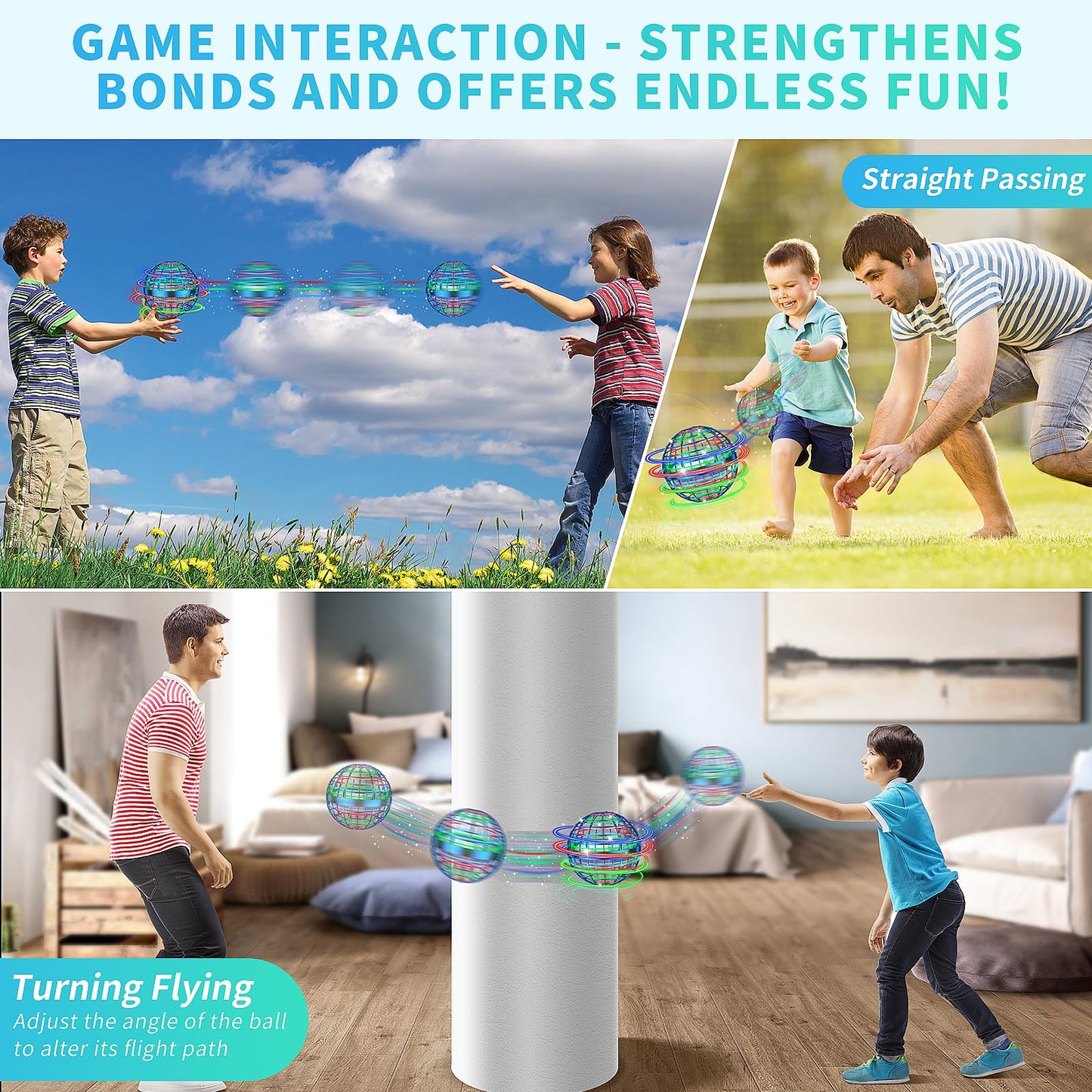 Uladis 2025 AI Flying Orb Ball – Galaxy Boomerang Hover Drone for Kids & Teens