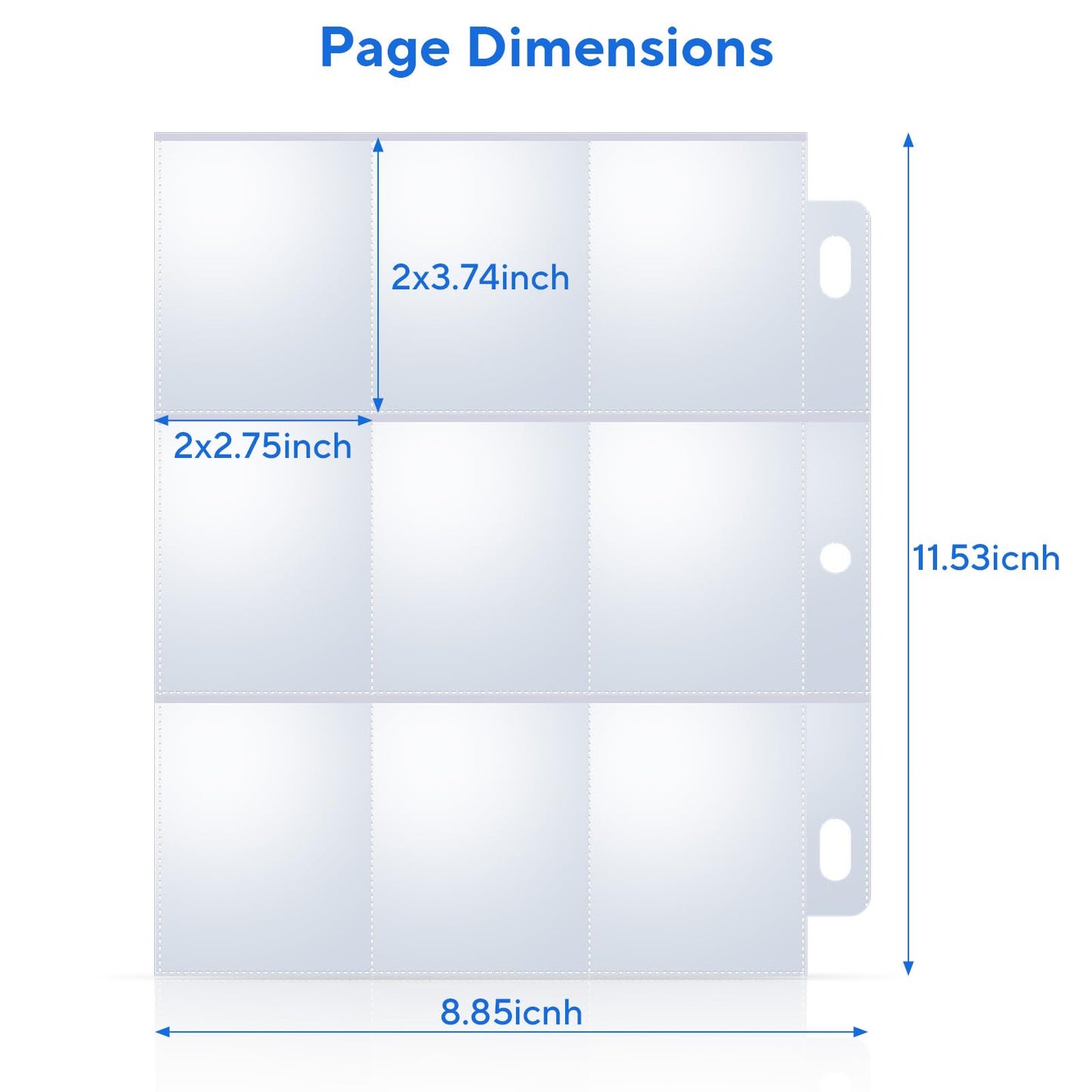 ULLTOON 40-Pack 9-Pocket Double-Sided Card Sleeves – 3-Ring Binder Page Protectors for Sports, Trading & Game Cards