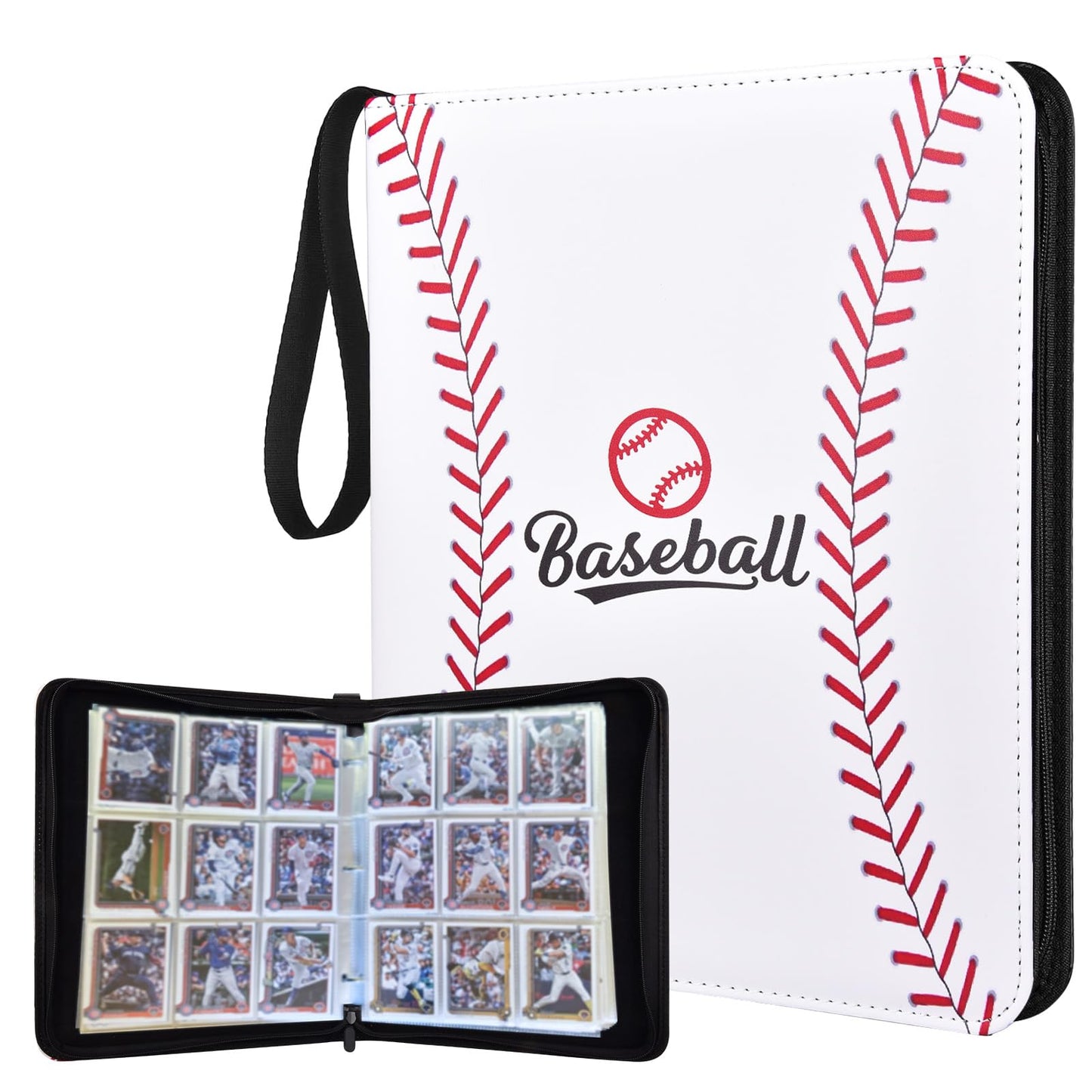 ULLTOON Baseball Card Binder – 9-Pocket, 720-Cards, Zippered Portable Storage