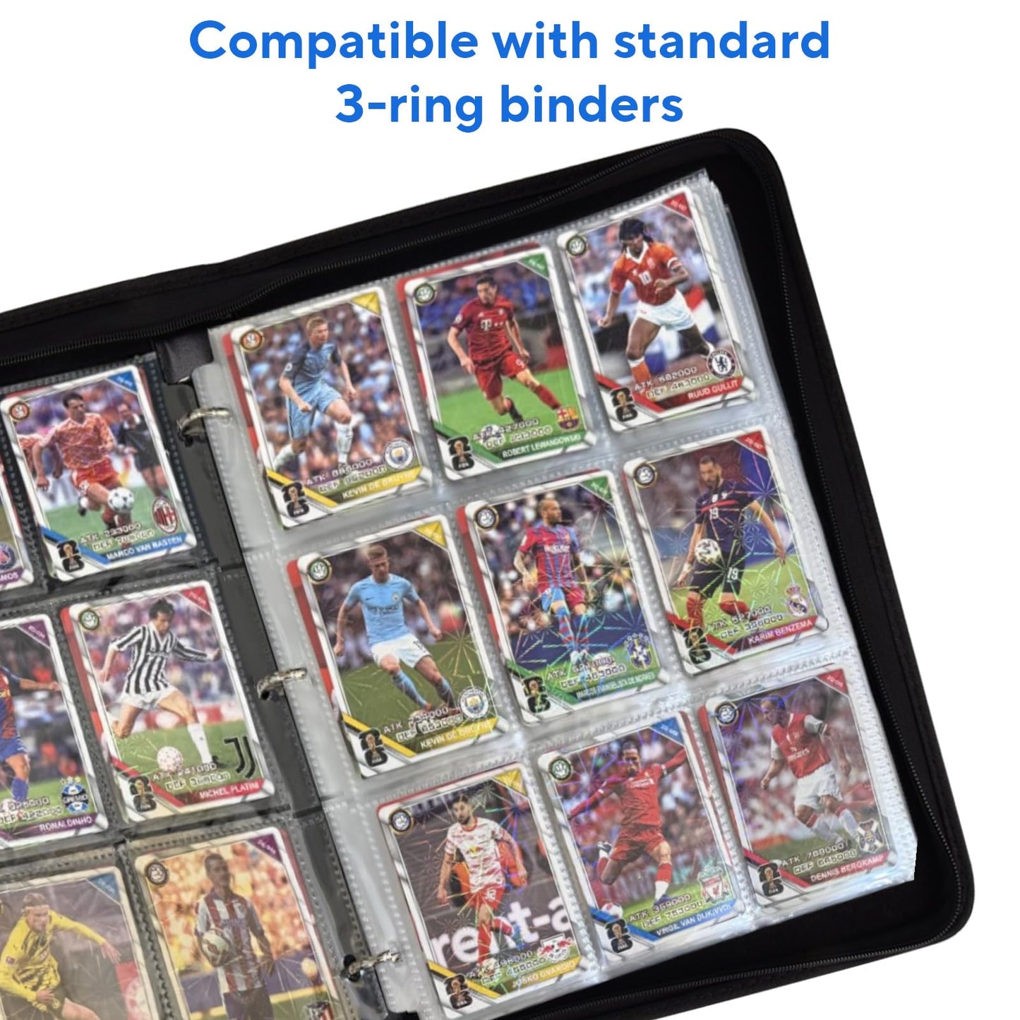ULLTOON 40-Pack 9-Pocket Double-Sided Card Sleeves – 3-Ring Binder Page Protectors for Sports, Trading & Game Cards