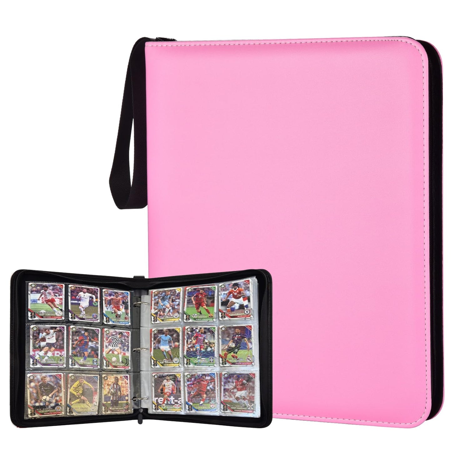 ULLTOON Portable 9-Pocket Card Binder – Holds 1,080 Cards (Pink)