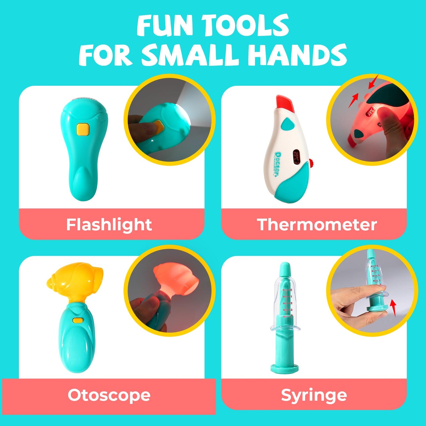 ULOVEME Doctor Kit for Toddlers 3-5 – Pretend Play Medical Set