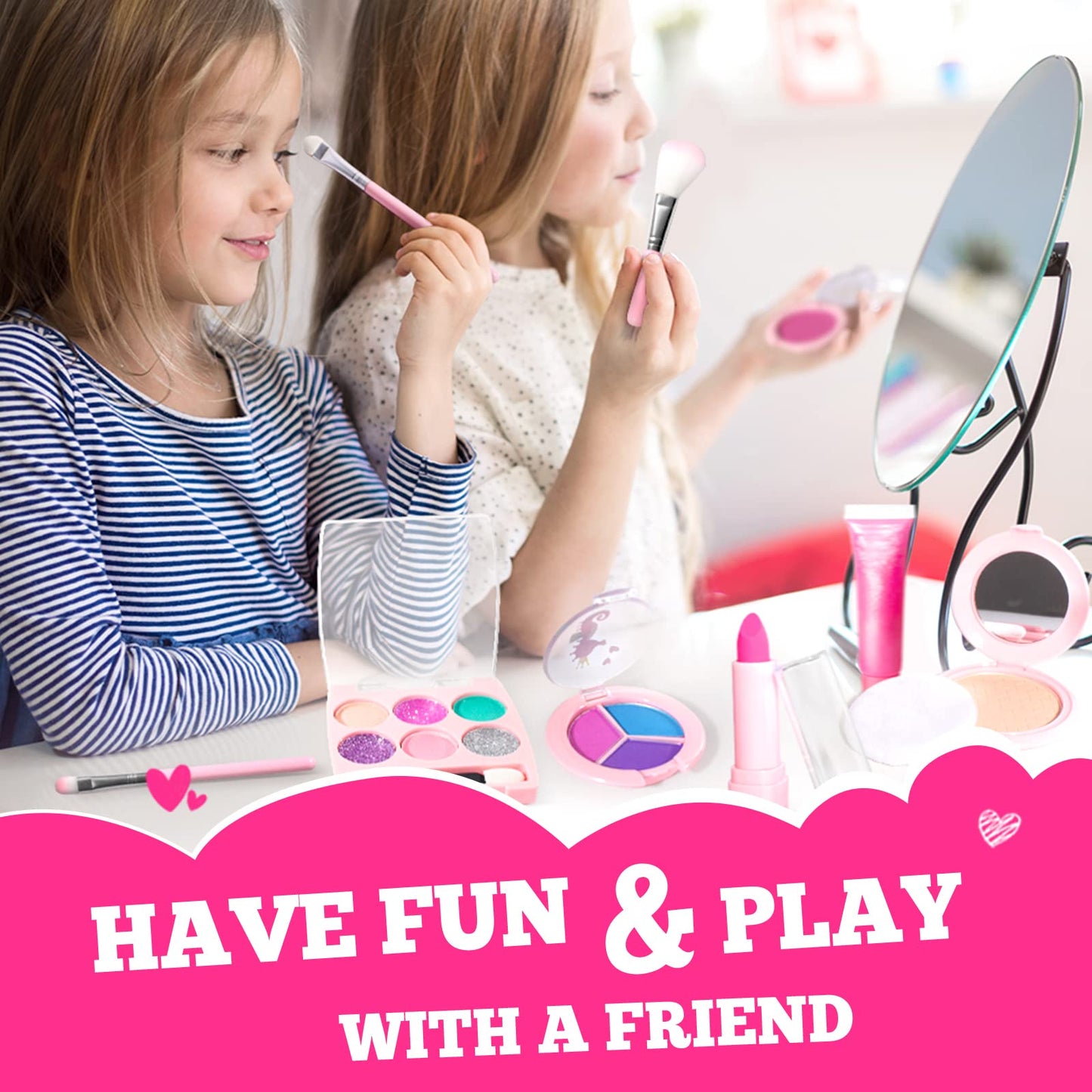 ULOVEME Kids Washable Unicorn Makeup Kit for Girls Aged 4-6 with Small Coin Purse – Real, Non-Toxic Toy Gift Set (Umicorn v2)