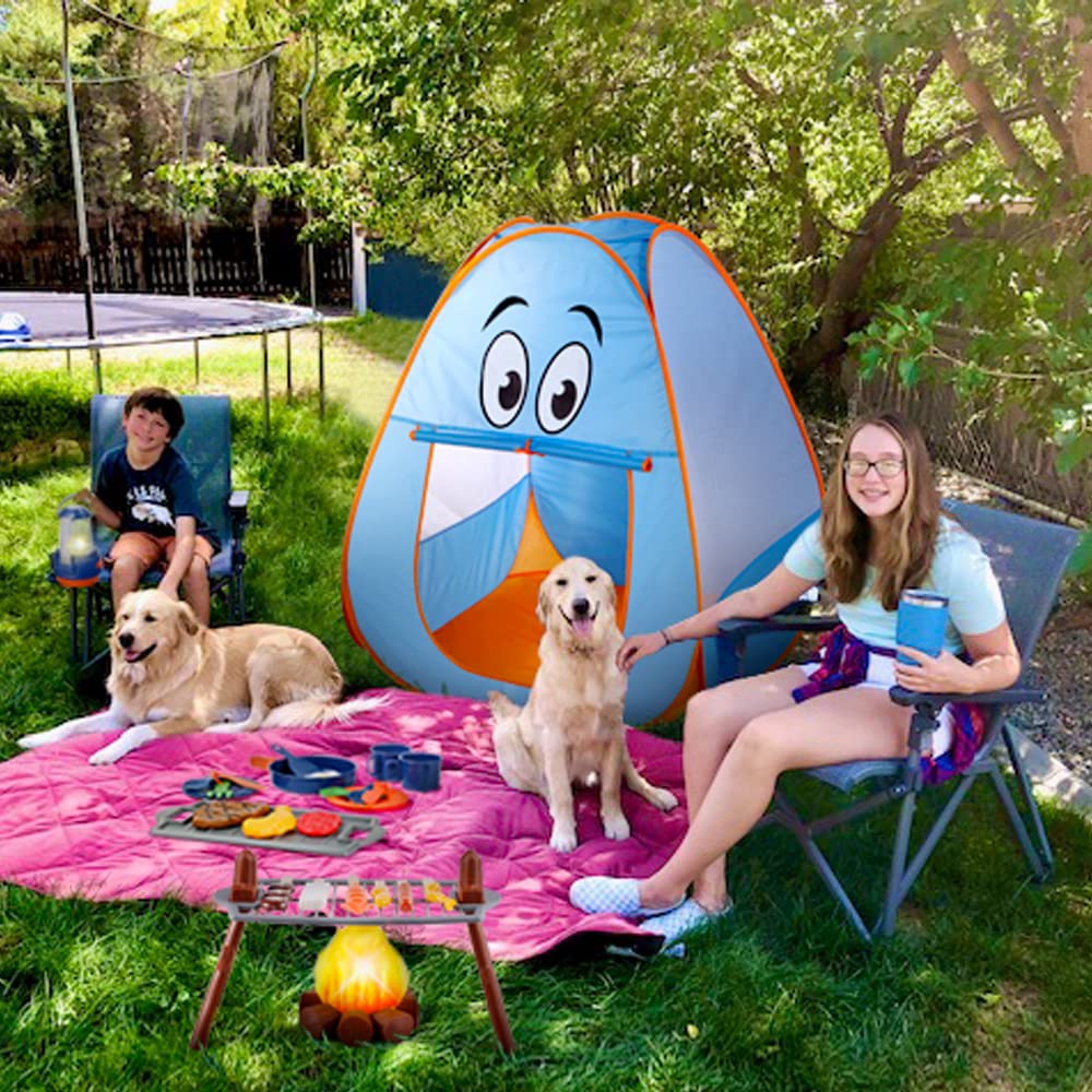 ULOVEME Kids Camping Set for 2 Toddlers — Pop-Up Tent & 34-Piece Playset