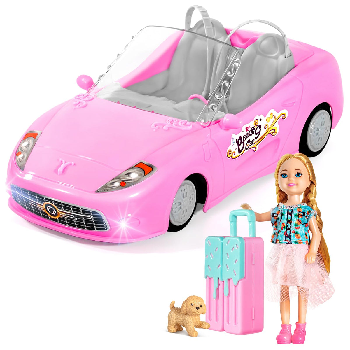 ULOVEME 2.4GHz RC Car for Girls – 1:18 Pink Doll Seat & Easy Control