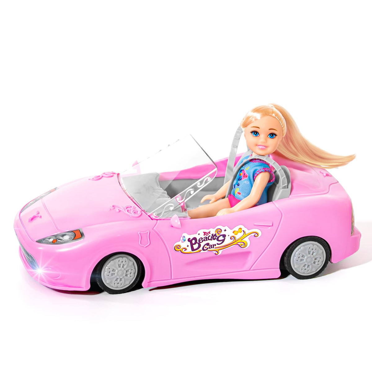 ULOVEME 2.4Ghz RC Car for Girls | 1:18 Doll Seat, 100 Min Playtime