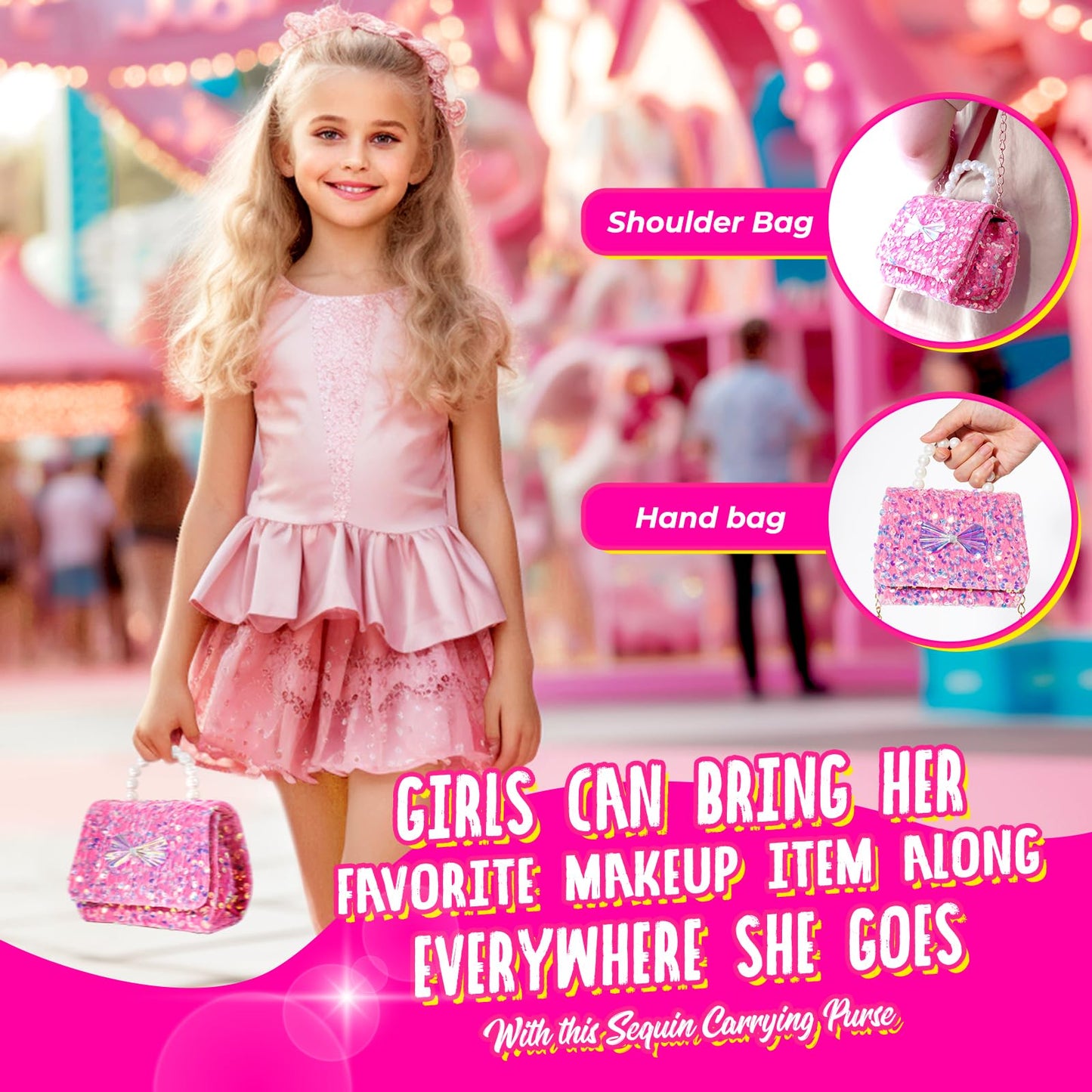 ULOVEME Kids Real Makeup Kit for Girls – Non-Toxic, Washable, Unicorn Theme with Sequin Pouch
