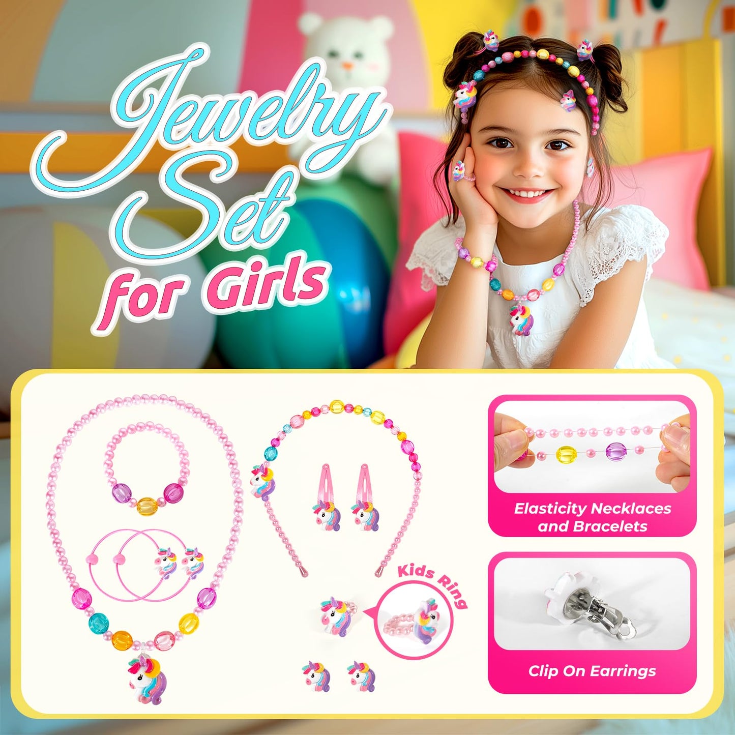 ULOVEME Kids Real Makeup Kit – Non-Toxic, Washable Unicorn Toy Gift (Heart Purse)