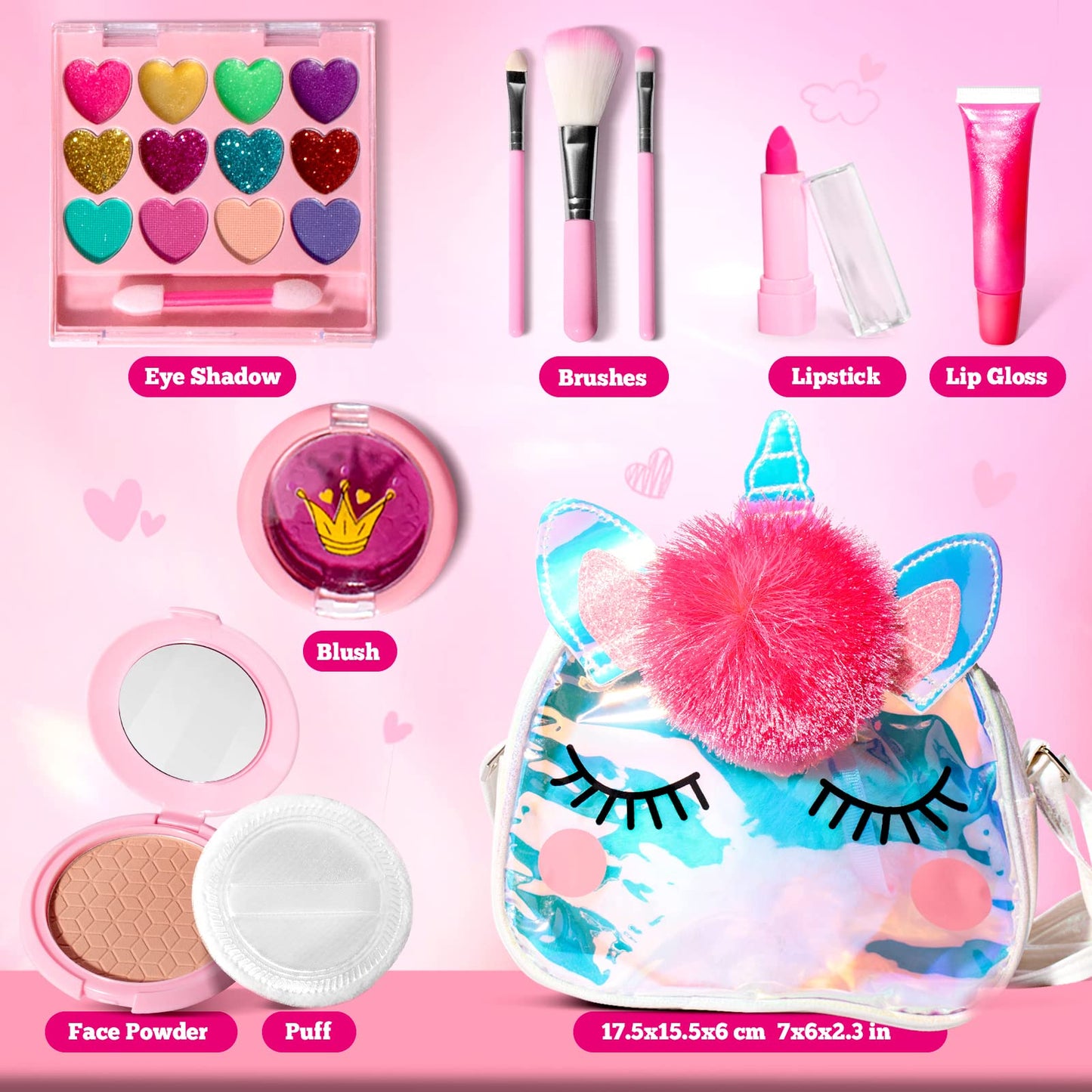 ULOVEME Kids Real Makeup Kit – Non-Toxic, Washable Unicorn Toy Gift (Sparkle Umicorn)