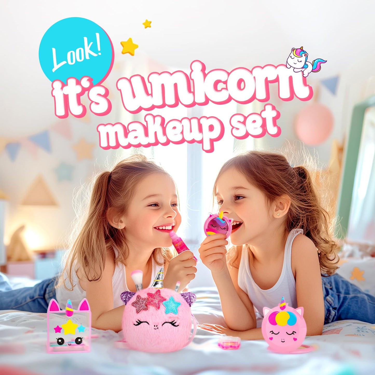 ULOVEME Kids Real Makeup Kit for Girls – Safe, Washable Unicorn Toy Makeup | Gift for Ages 3–12