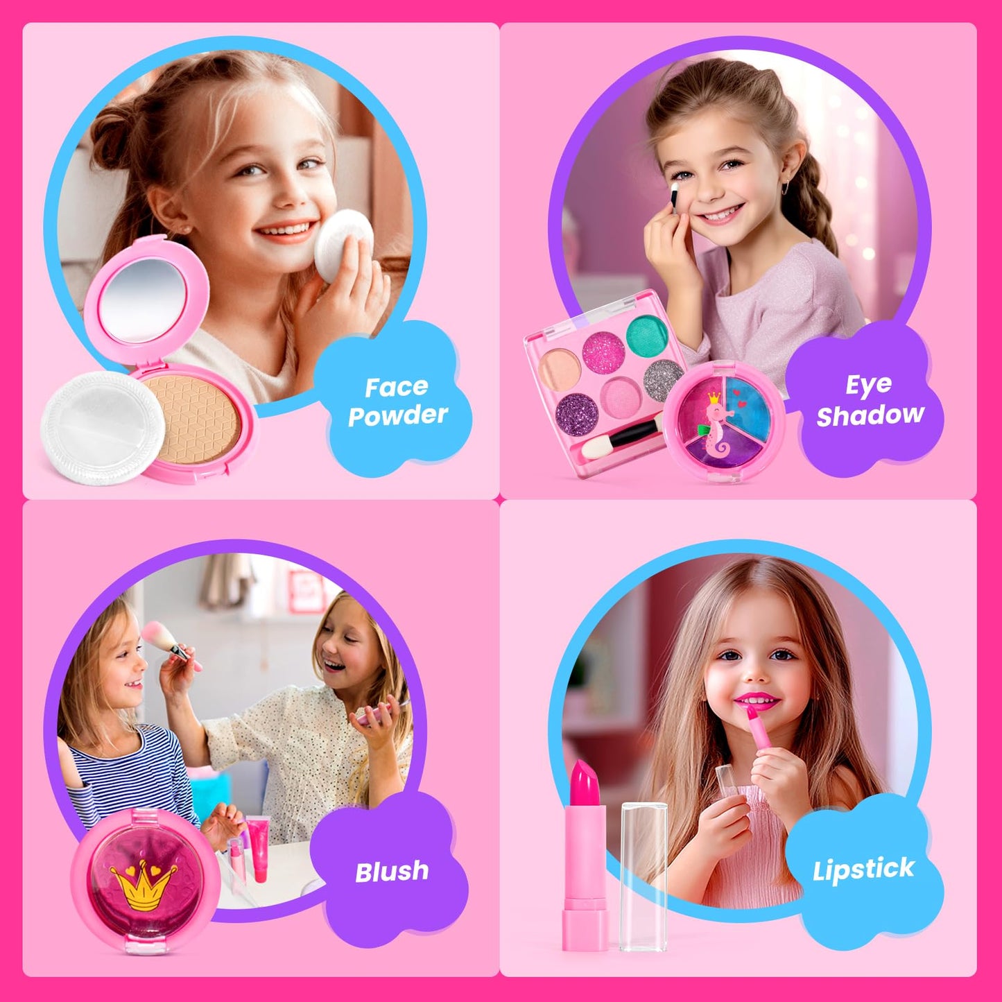 ULOVEME Kids Real Makeup Kit – Safe, Washable Unicorn-Themed Toy Makeup for Girls