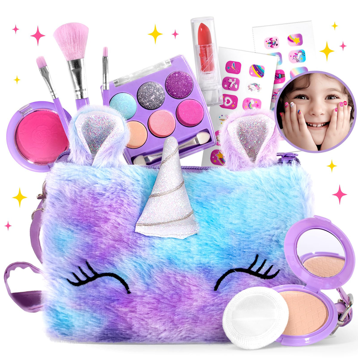 ULOVEME Kids Real Makeup Kit — Safe, Washable Unicorn Toy Makeup