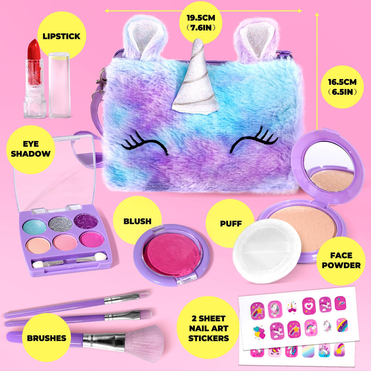 ULOVEME Kids Real Makeup Kit — Safe, Washable Unicorn Toy Makeup