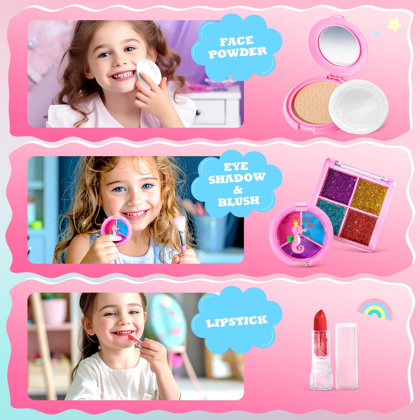 ULOVEME Kids Real Makeup Kit — Safe, Washable, Non-Toxic Unicorn Toy