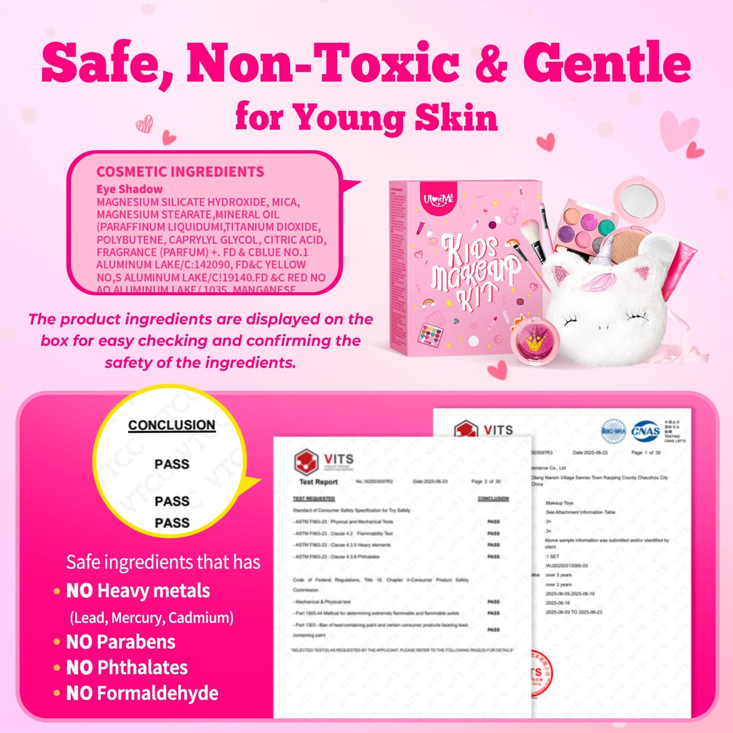 ULOVEME Kids Washable Unicorn Makeup Kit for Girls Aged 4-6 with Small Coin Purse – Real, Non-Toxic Toy Gift Set (Umicorn v2)