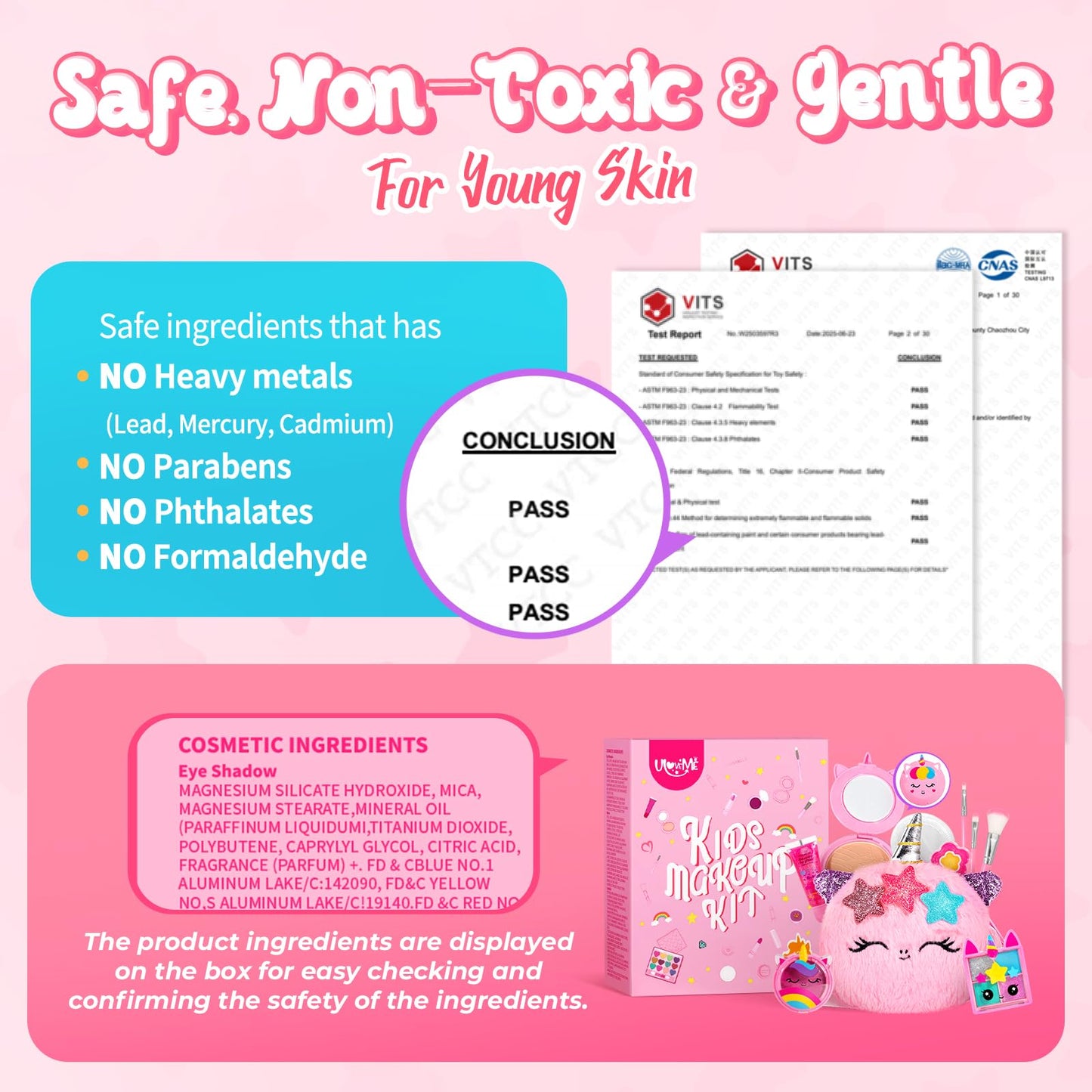 ULOVEME Kids Real Makeup Kit for Girls – Safe, Washable Unicorn Toy Makeup | Gift for Ages 3–12