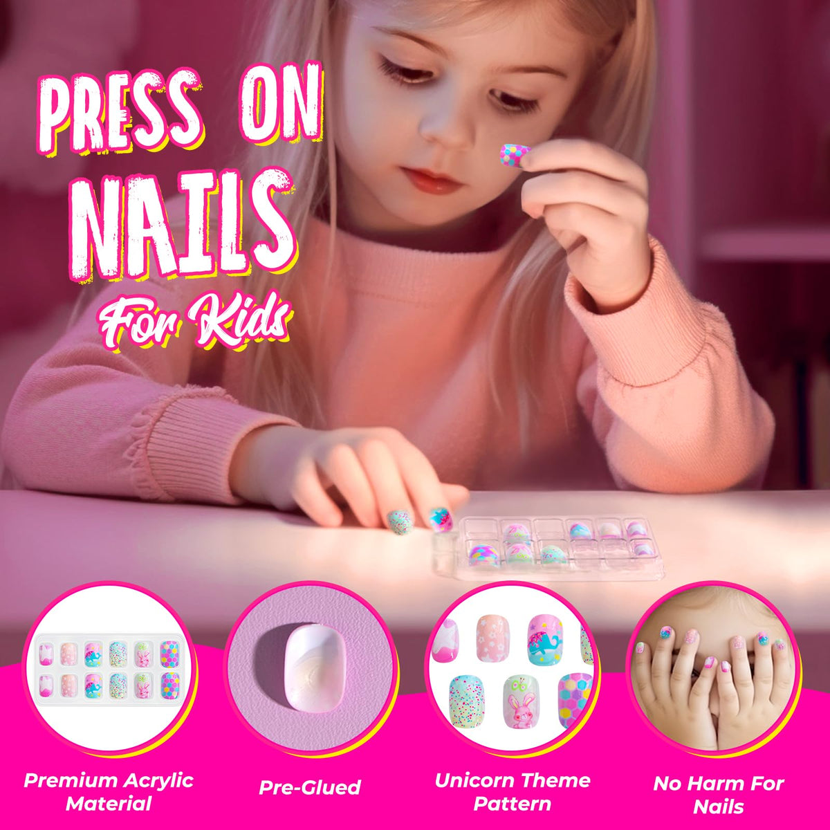 ULOVEME Kids Real Makeup Kit for Girls – Non-Toxic, Washable, Unicorn Theme with Sequin Pouch