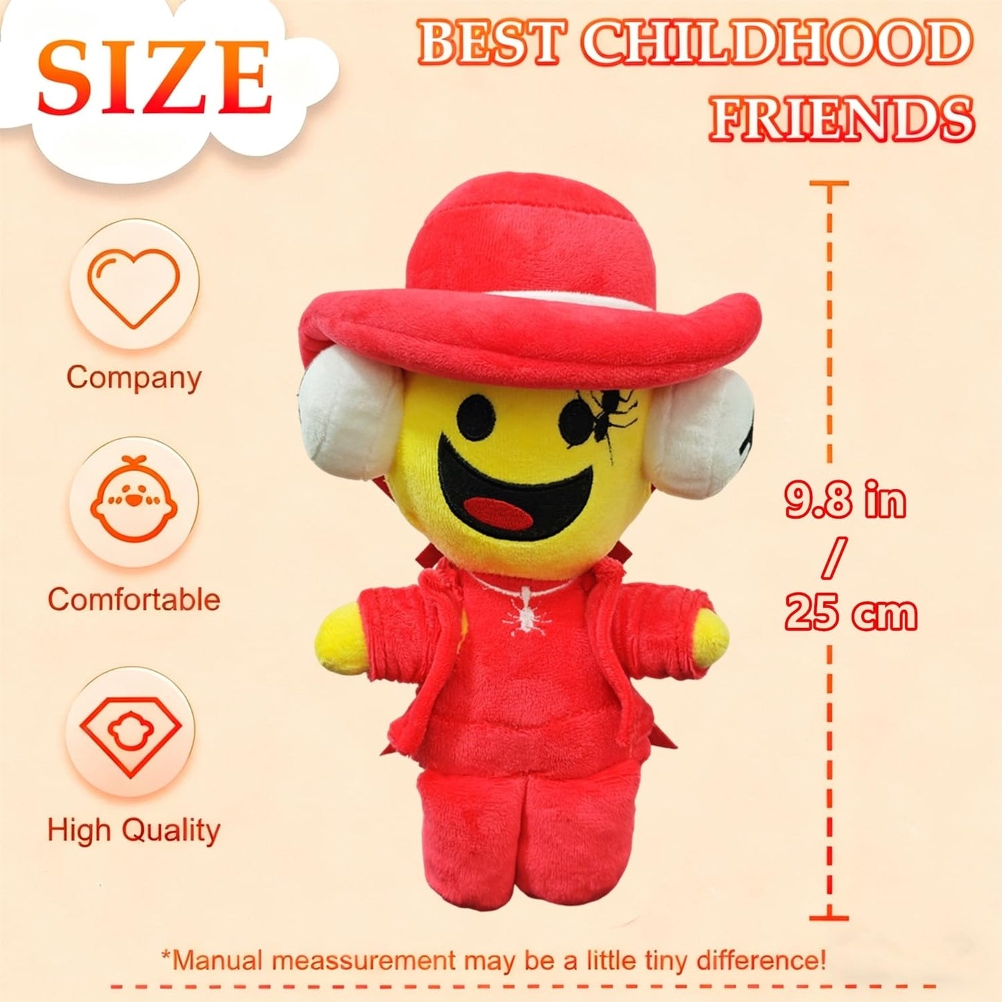 ULTHOOL Steal a Brainrot Plush – 9.8 inch Adorable Brainrot 67 Collectible Plush Gift for Fans (RedYellow)