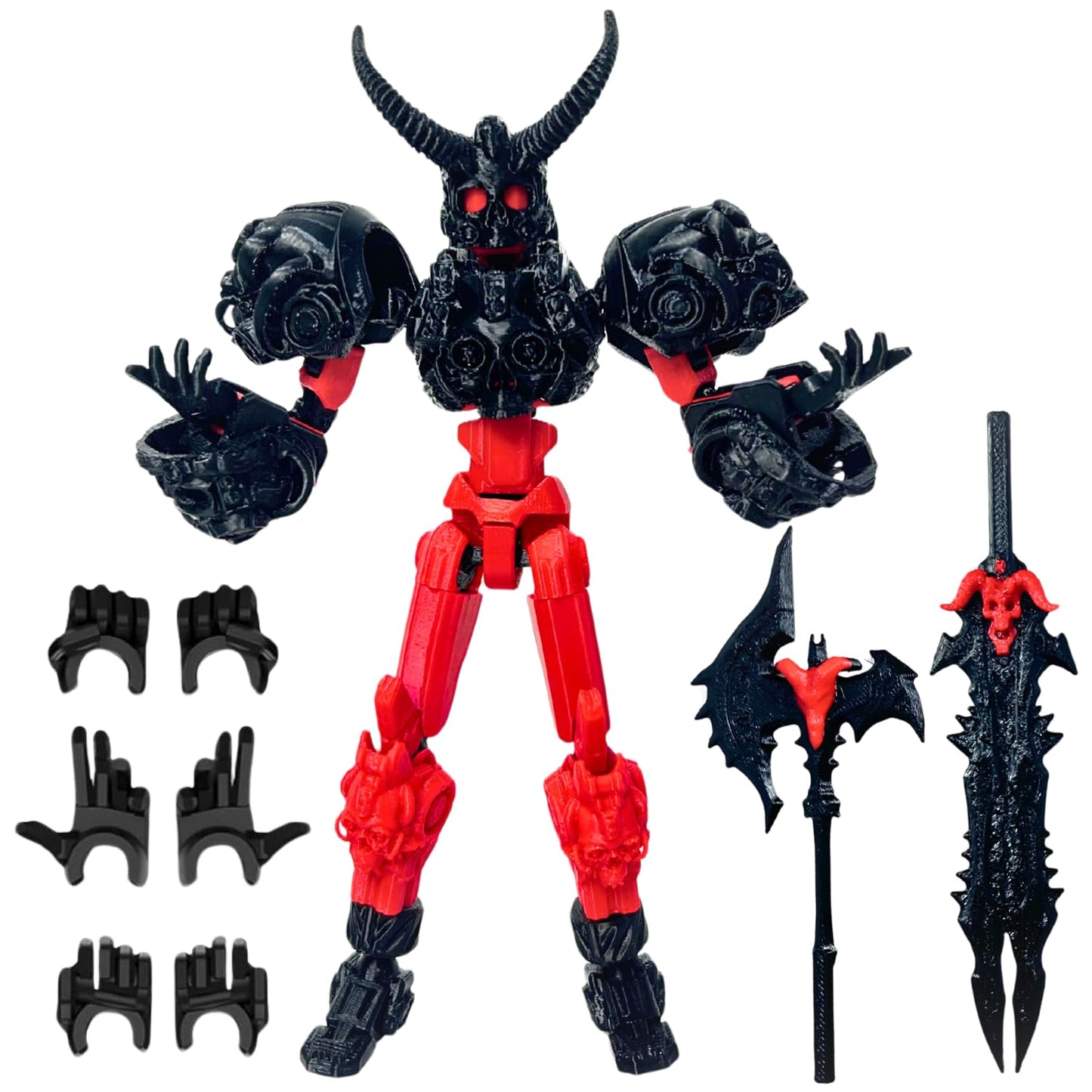 ULTHOOL Titan 13 Action Figure – Fully Articulated 3D-Printed Robot (Red & Black)
