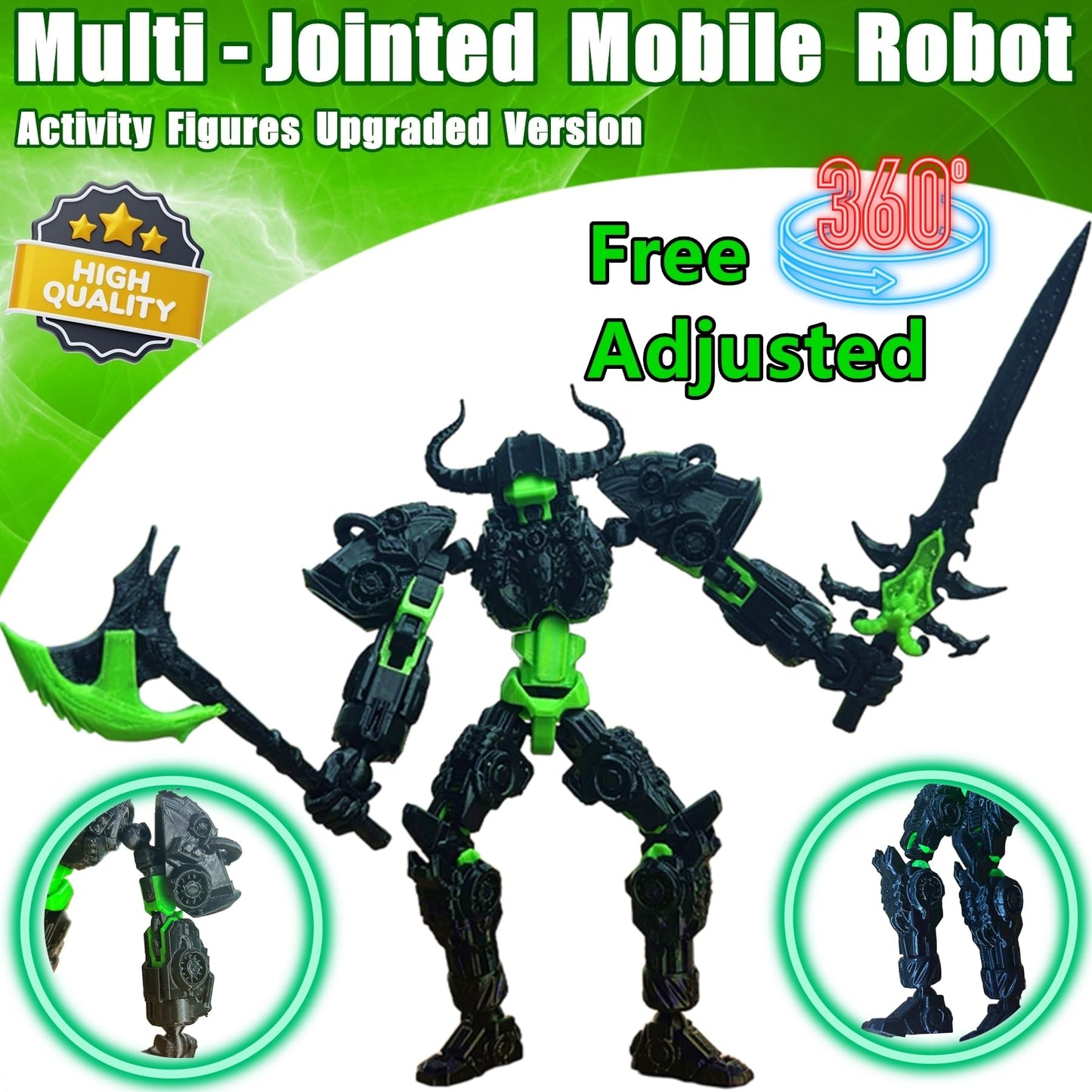 ULTHOOL Titan 13 Action Figure - Fully Articulated 3D Printed Robot