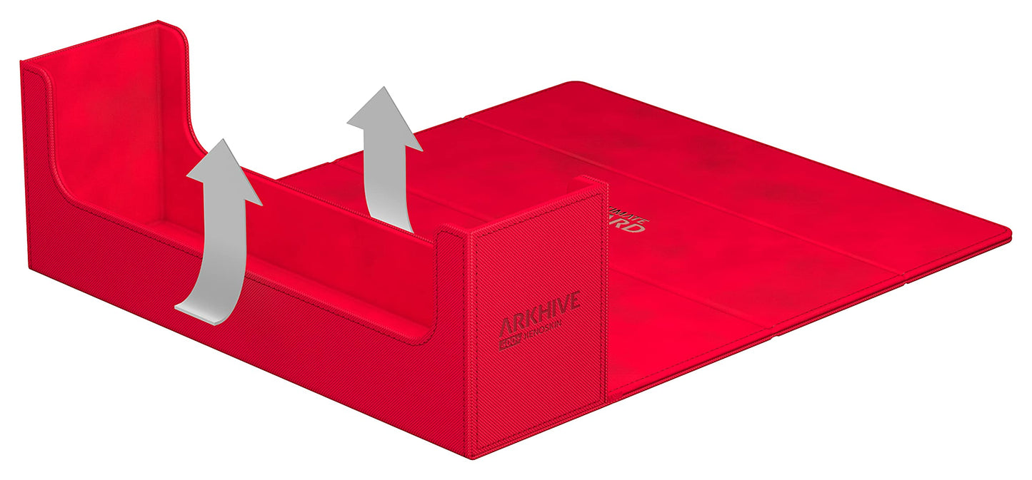 Ultimate Guard Arkhive 400+ Deck Case | 400 Double-Sleeved / 500 Single-Sleeved, Red, Magnetic Closure