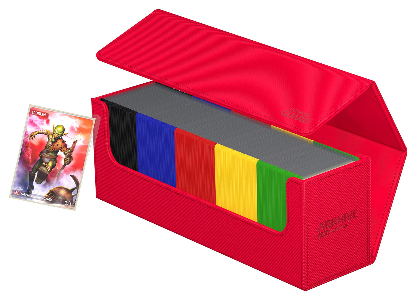 Ultimate Guard Arkhive 400+ Deck Case | 400 Double-Sleeved / 500 Single-Sleeved, Red, Magnetic Closure