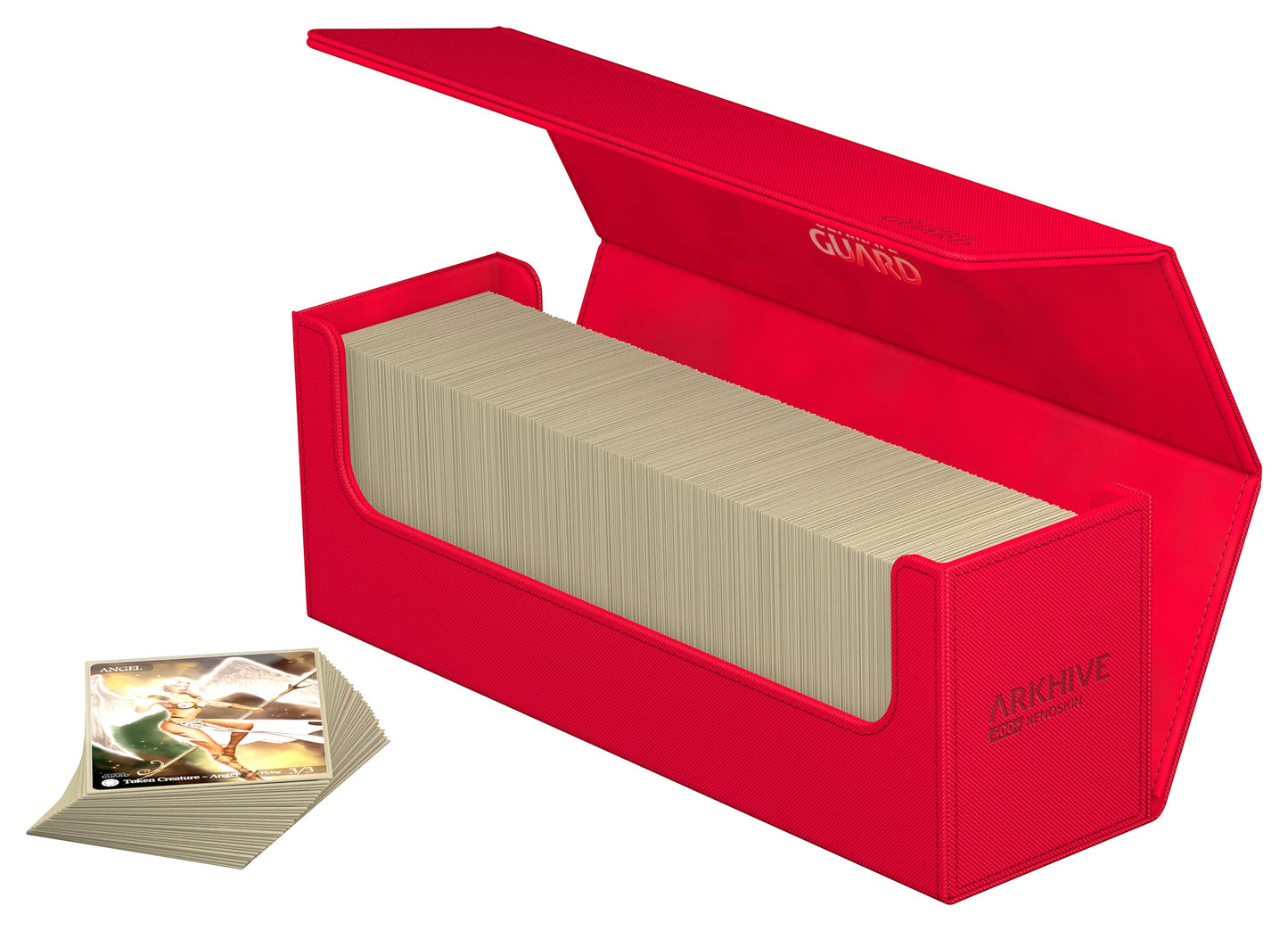 Ultimate Guard Arkhive 400+ Deck Case | 400 Double-Sleeved / 500 Single-Sleeved, Red, Magnetic Closure