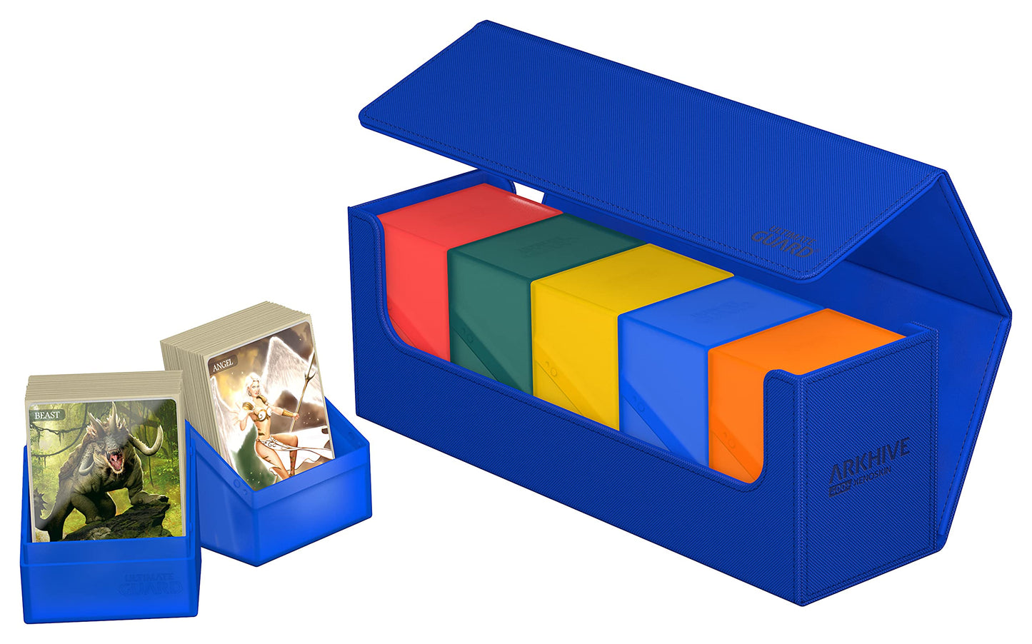 Ultimate Guard Arkhive 400+ Deck Case Blue – 400 Double-Sleeved or 500 Single-Sleeved Cards, Magnetic Closure
