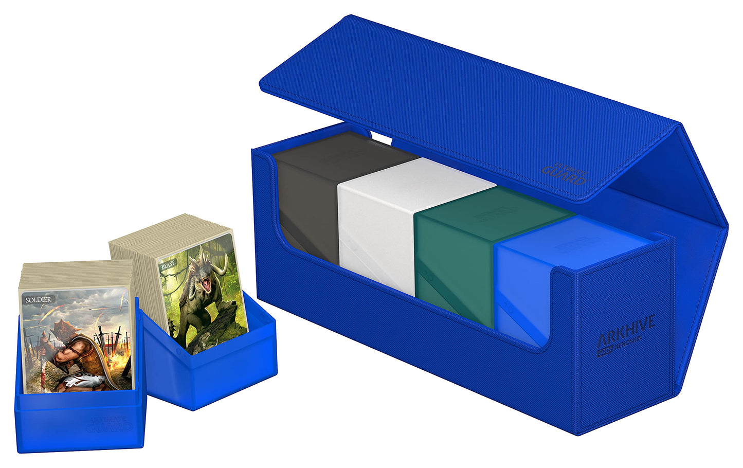 Ultimate Guard Arkhive 400+ Deck Case Blue – 400 Double-Sleeved or 500 Single-Sleeved Cards, Magnetic Closure
