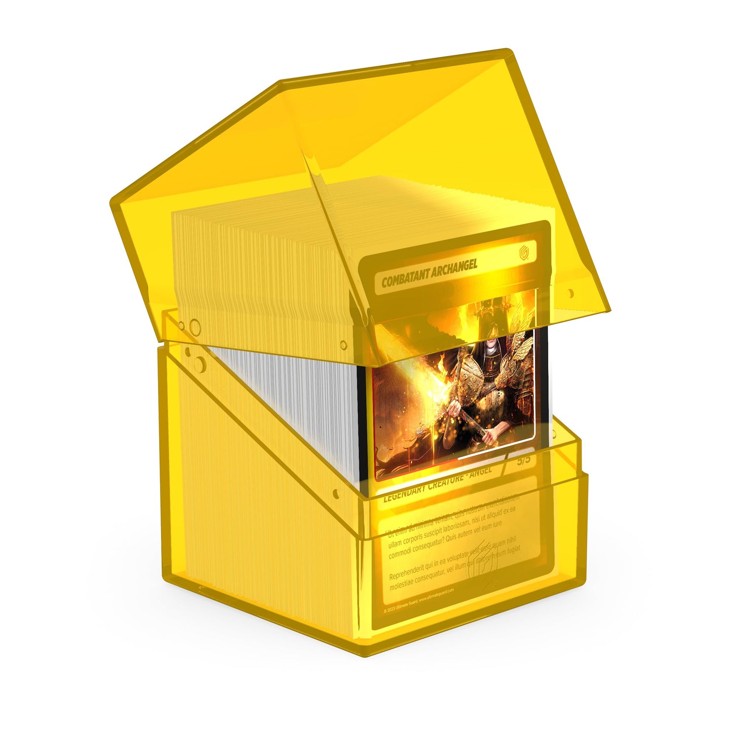 Ultimate Guard Boulder 100+ Clear Deck Case – Amber, Secure & Durable Storage for 100 Double-Sleeved TCG Cards