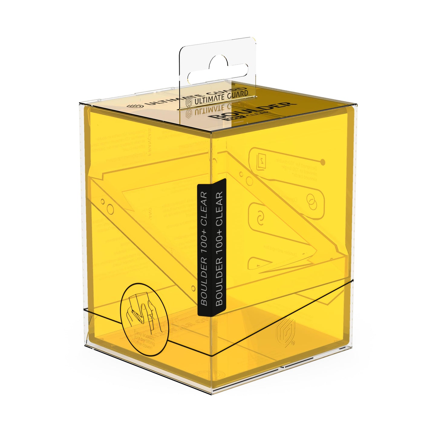 Ultimate Guard Boulder 100+ Clear Deck Case – Amber, Secure & Durable Storage for 100 Double-Sleeved TCG Cards