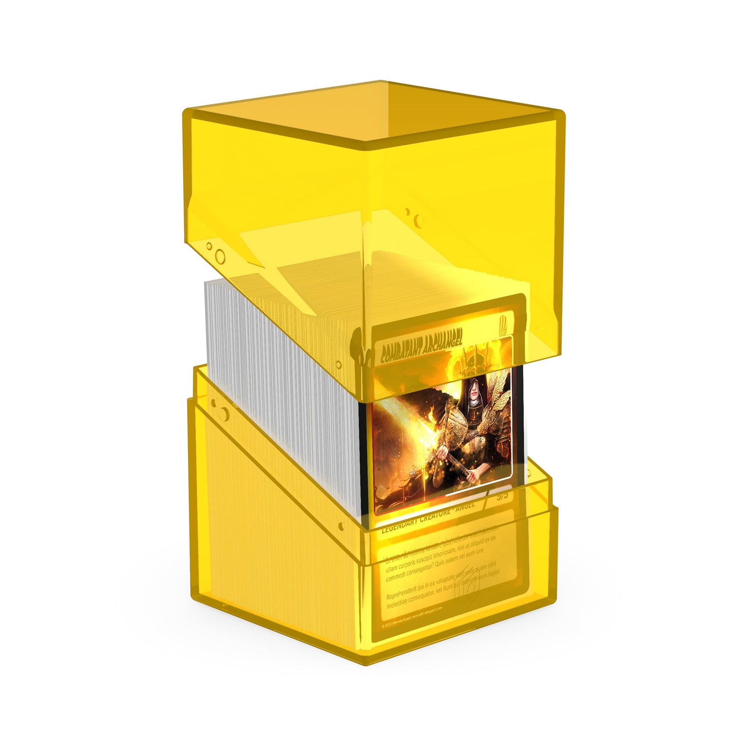Ultimate Guard Boulder 100+ Clear Deck Case – Amber, Secure & Durable Storage for 100 Double-Sleeved TCG Cards
